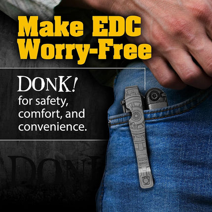 Donk! Pocket Clip compatible with Wave, Wave Plus+, Alpha, Surge & Charge AL, ALX, Ti, XTi - Titanium TC4 - Custom Designs - Quick Release - Extra Carry Options - 'Chrono'