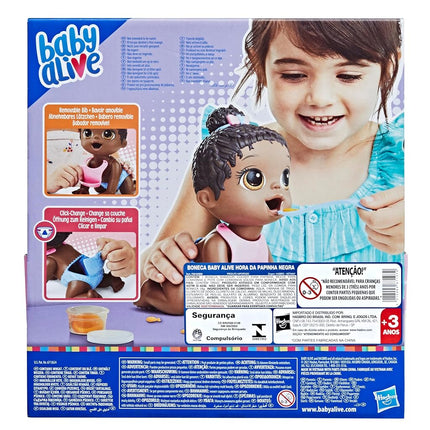 Baby Alive Lil Snacks Doll, Eats and Poops, Snack-Themed 8-Inch Baby Doll, Snack Box Mold, Toy for Kids Ages 3 and Up, Black Hair