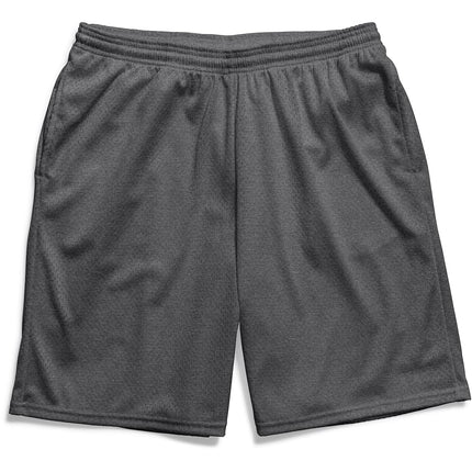 Hanes Sport Men's Mesh Pocket Shorts, Men’s Performance Gear Shorts, Men’s Athletic Shorts, 9" Inseam, Railroad Gray, XX-Large