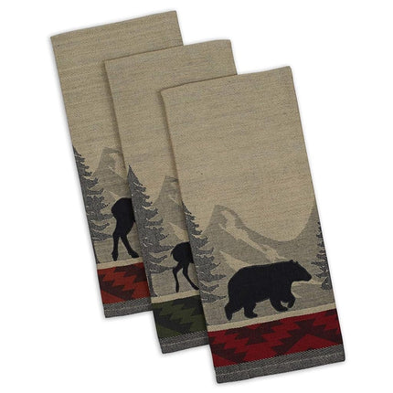 DII Cotton Jacquard Dish Towels, 20x28 Set of 3, Decorative Tea Towels for Everyday Kitchen Cooking and Baking-Walk In The Woods