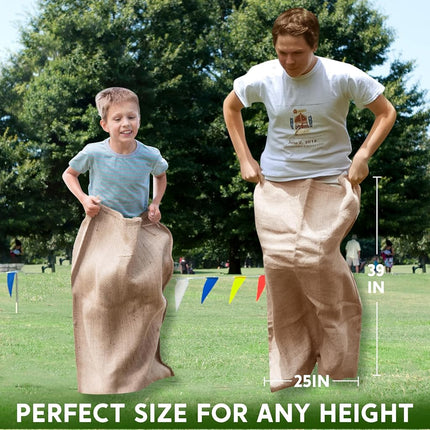 JOYIN 6 Pack Large Burlap Potato Sack Race Bags, 39" x 25" Potato Sacks Racing Bags for Kids & Adults,Outdoor Play, Family Reunion, Outdoor Picnic Party, Outside Yard Lawn Easter