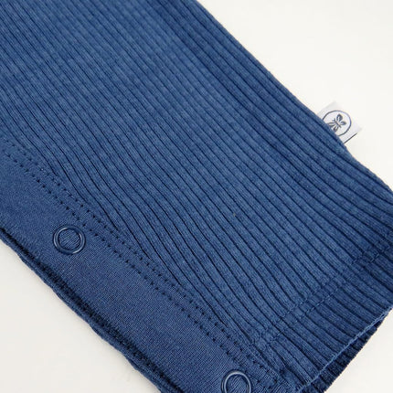 HonestBaby Baby Boys' 2-Piece Organic Cotton Long Sleeve Rib Coverall and Beanie Set, Navy, 24 Months (Pack of 2)