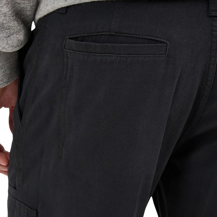 Wrangler Authentics Men's Relaxed Fit Stretch Cargo Pant Casual, Black, 48W x 30L