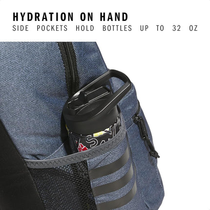 adidas 3-Stripe Classic Backpack for Men and Women, Bag with Laptop Sleeve, Twill Onix Grey/Black, One Size