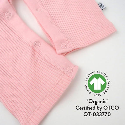 HonestBaby Baby 2-Piece Organic Cotton Rib Romper W/Headband, Strawberry Cream, 6-9 Months
