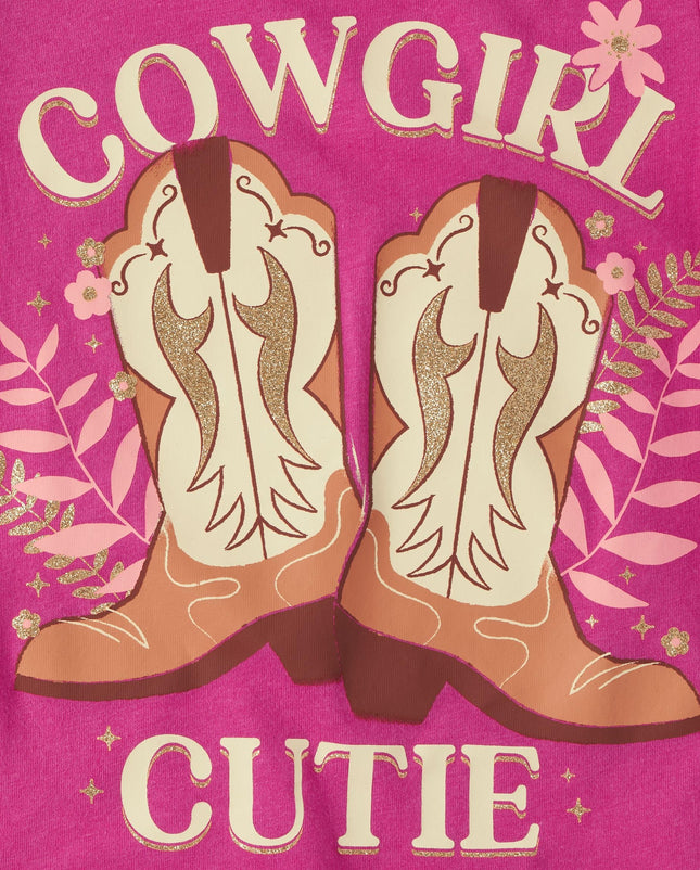 The Children's Place Baby Girls' and Toddler Assorted Everyday Short Sleeve Graphic T-Shirts,multipacks, Cowgirl Cutie/Ballerinas/Western, 2T