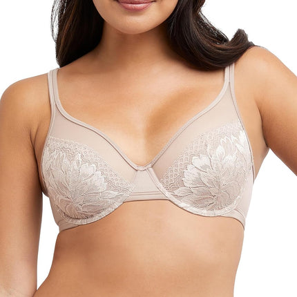Bali Womens One Smooth U Lace Minimizer Bra, Underwire Full-Coverage Convertible Bra, Evening Blush, 38D
