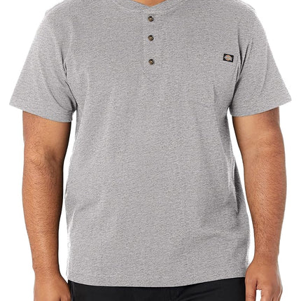 Camiseta Henley gruesa Dickies para hombre, gris jaspeado, XL