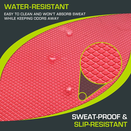 ProsourceFit Exercise Balance Pad – Non-Slip Cushioned Foam Mat & Knee Pad for Fitness and Stability Training, Yoga, Physical Therapy 15.5”x12.75”, Red, Red - L - (15.5" x 12.75")