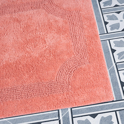 Laura Ashley Bath Rug - Reversible Cotton Bath Mat | Premium Bathroom D�cor | Machine Washable Bathroom Rug |Highly Absorbent | Coral, 17"x24"/20"x32" 2-Piece Set