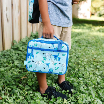 Wildkin JumpOff Jo Insulated Lunch Box – Durable, Reusable for Kids – Blue Dino