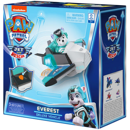 La Patrulla Canina, Jet al Rescate, Juguete Vehículo Transformable de Lujo Everest con Luces y Sonidos, Exclusivo de Amazon