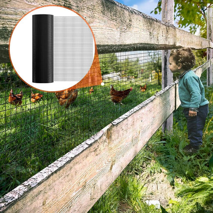 VEVOR Hardware Cloth, 36'' x 50' Galvanized Wire Mesh Roll, 19 Gauge Chicken Wire Fence Roll, Vinyl Coating Metal Wire Mesh for Chicken Coop Barrier, Rabbit Snake Fences, Poultry Enclosures