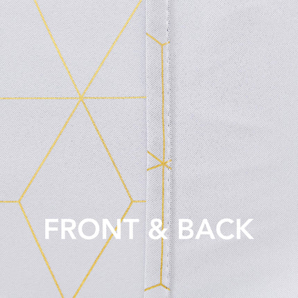 Deconovo Gold Diamond Foil Print Blackout Curtains, Room Darkening Thermal Insulated Sun Blocking Grommet Curtain Panels for Living Room, Greyish Star White, 52W x 108L Inch, 1 Pair