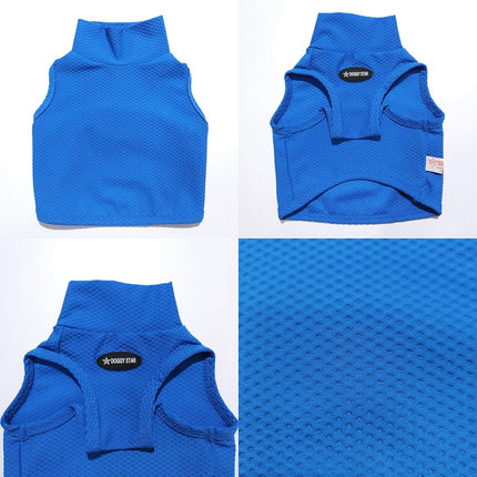 D Doggy Star Italian Greyhound Clothes Summer Cooling Crop Top T Shirt Whippet for Dog (3XL,Coolcrop Blue)