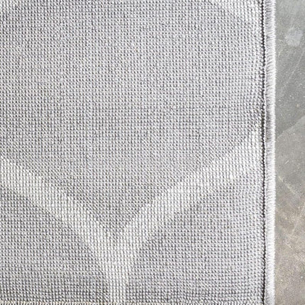 Alfombra de área Unique Loom Trellis Frieze Collection - Redonda (3' Cuadrada, Gris Claro/Marfil)