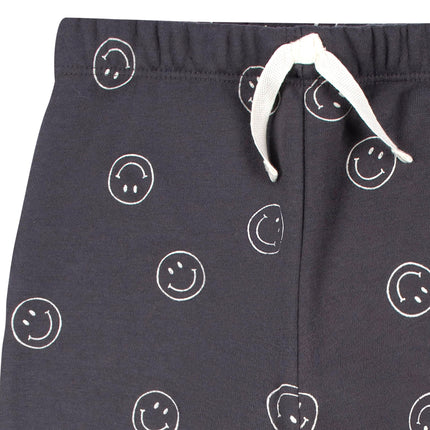 Gerber Baby Boys Toddler 2-piece Fleece Sweatshirt and Jogger Set, Charcoal Smiley, 5T