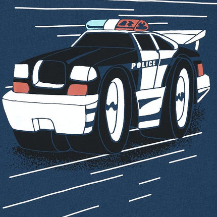 The Children's Place Baby Toddler Boys Long Sleeve Multi Color Graphic T-Shirt, 3 Pack, Police Car/Fireturck/Helicopter, 4T