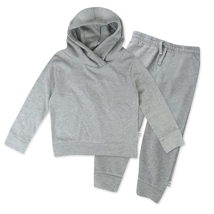 HonestBaby Light Weight Hoodie & Sweatpant Set 100% Organic Cotton for Toddler, Baby Boys, Girls, Heather Grey (2-Pack), 6-9 Months, Heather Grey (2-pack), 6-9 Months