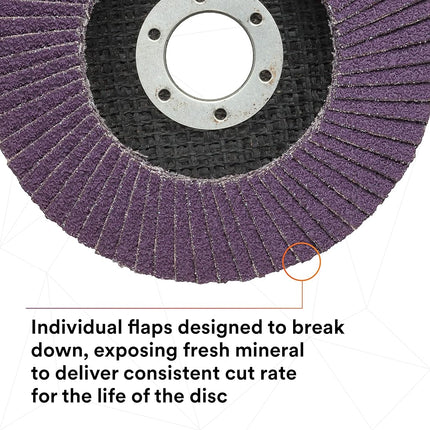 3M Flap Disc 769F, T27, High Performance Abrasive, Ceramic Precision-Shaped Grain, 40+, 4 1/2 in x 7/8 in 10 Count(Pack of 1)