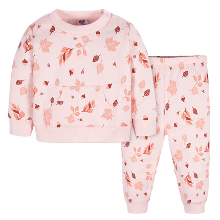 Gerber Baby Girls' Toddler 2-piece Fleece Sweatshi