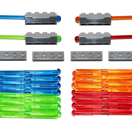 LEGO Parts and Pieces: Gray 1x4 Spring-Loaded Dart Shooter with Ammo x8