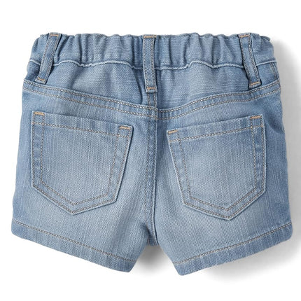 The Children's Place Pantalones Cortos de Mezclilla para Bebés Niñas y Niñas Pequeñas, Lavado Peony, 9-12 Meses