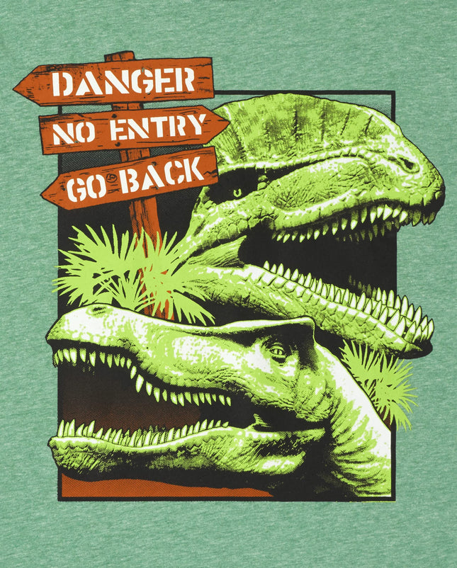 The Children's Place Lote de 2 camisetas gráficas de manga corta para niño, diseño de Wrong Way/Danger, talla extragrande