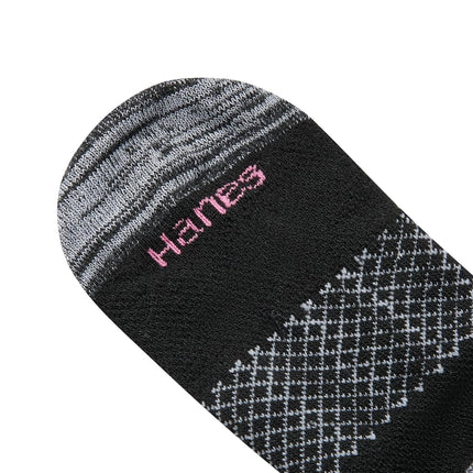 Hanes - Calcetines ligeros transpirables para mujer, súper invisibles, 6 pares casuales, color negro/gris, talla 7-11 UK (paquete de 6)