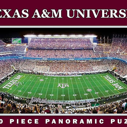 MasterPieces 1000 Piece Sports Jigsaw Puzzle - NCAA Texas A&M Aggies Center View Panoramic - 13"x39"