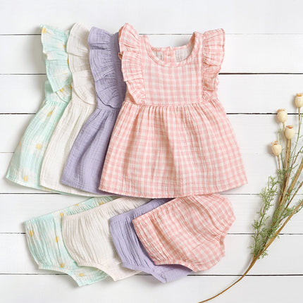 Gerber set de 2 piezas de vestido y cubrepañal para bebé niña, color marfil, talla 4T