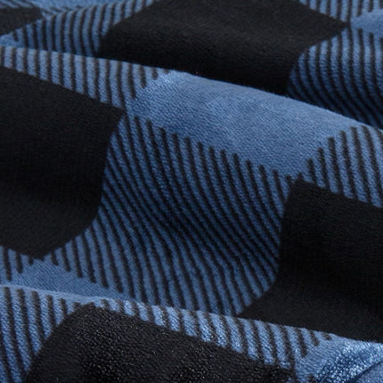 Elegant Comfort Ultra Soft Reversible Buffalo Plaid Flannel Sherpa Blanket - Cozy Silky Checkered Fleece Throw for Couch, Bed - Plush Fuzzy Warm Winter Blanket for Gift, Twin, Blue