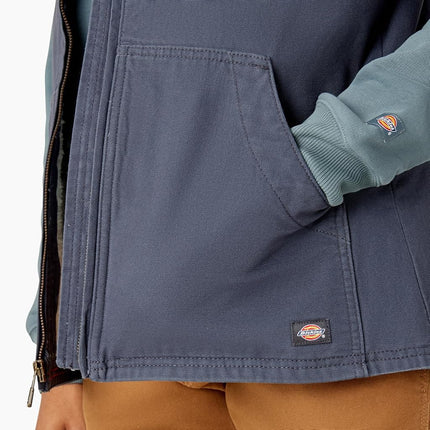 Chaleco Dickies de lona de pato con forro polar para mujer, gris, talla XXS