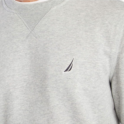 Nautica Men's Basic Crew Neck Fleece Sweatshirt, Grey Heather, Small