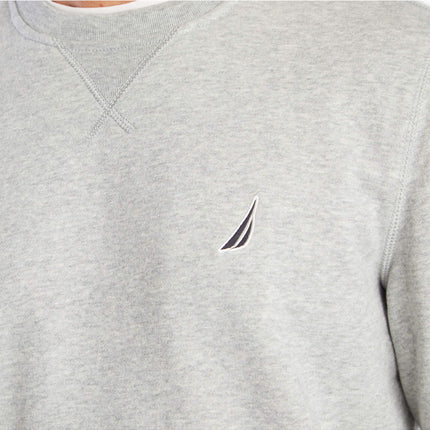 Nautica Men's Basic Crew Neck Fleece Sweatshirt, Grey Heather, Small