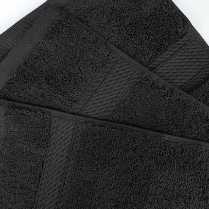 Superior Egyptian Cotton Pile 8 Piece Towel Set, Includes 2 Bath, 2 Hand, 4 Face Towels/Washcloths, Ultra Soft Luxury Towels, Thick Plush Essentials, Guest Bath, Spa, Hotel Bathroom, Black