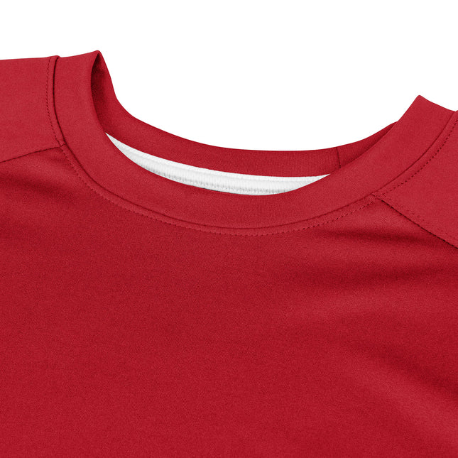 CHAMPRO Men's Bst65ascws Top Spin Lightweight Polyester Baseball Jersey, Scarlet,White, Small