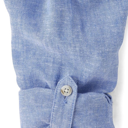 Gymboree y camisas de manga larga con botones para niños pequeños, Boy That's Blue, de 12 a 18 meses