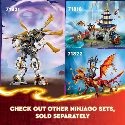 LEGO NINJAGO Tournament Battle Arena Set, Ninja Adventure Toys for 7 Plus Year Old Boys & Girls, with 6 Minifigures including Characters Jay and Kai, Dragons Rising Birthday Gift for Kids 71818