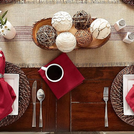 DII Variegated Tabletop Collection, Napkin Set, 20x20, Tango Red, 6 Piece