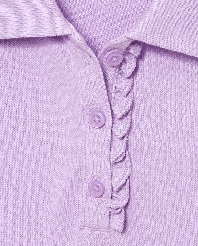 Polo piqué à manches courtes et volants pour filles The Children's Place, Purple Prose, Petit