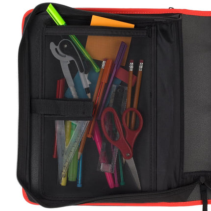 Five Star Zipper Binder, 2 Inch 3-Ring Binder for School, 6 Pocket Expanding File, 880 Sheet Capacity, Red (72538)