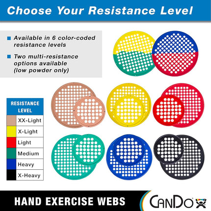 CanDo Web Hand Therapy Device, Latex, 14" Diameter, Yellow: X-Light