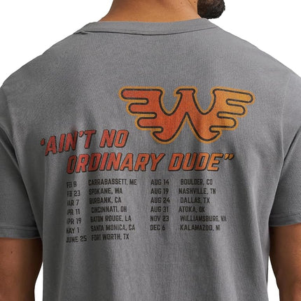Wrangler Mens Jukebox Favorites Graphic Tees, Waylon Jennings Graphite, Medium