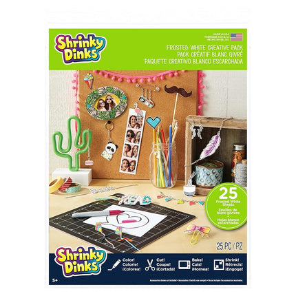 Shrinky Dinks Creative Pack, 25 Sheets Frosted White, Kids Art and Craft Activity Set, Kids Toys for Ages 6 Up by Just Play
