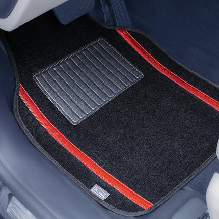 FH Group Car Floor Mats - Carpet Floor Mats for Cars, Universal Fit Automotive Floor Mats, All Purpose Car Floor Mats, Carpet Protector Mat for Most Sedan, SUV, Truck Floor Mats Red