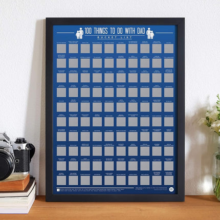 100 Things To Do With Dad Bucket List Scratch Poster Father's Day Christmas Birthday Gift Interactive Bucket List