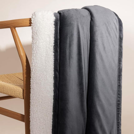 UGG 23854 Bliss Sherpa Fully Reversible Throw Blanket for Couch or Bed Machine Washable Easy Care Soft Plush Luxury Oversized Accent Blankets, 70 x 50-Inch, Imperial