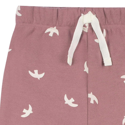 Gerber Baby Girls' Toddler 2-piece Fleece Sweatshirt and Jogger Set, Birds, 3T