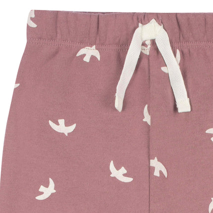 Gerber Baby Girls' Toddler 2-piece Fleece Sweatshirt and Jogger Set, Birds, 12 Months